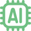 Icono de inteligencia artificial en chip
