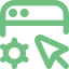 Icono de interfaz ERP con ajustes