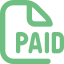 Icono de factura pagada con sello