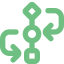 Icono de nodos conectados en flujo