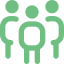 Icono de equipo o personas, representa acompañamiento y soluciones personalizadas